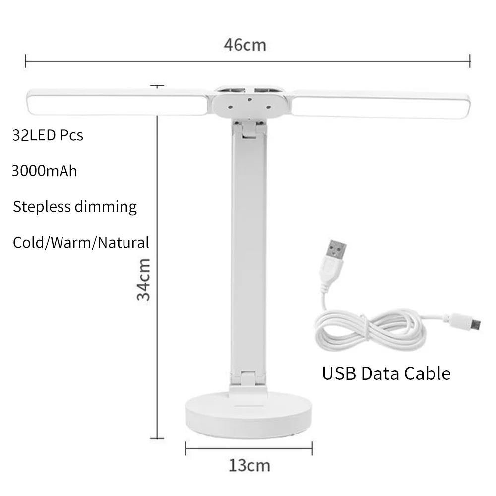LED Desk Lamp USB with Calendar, Temperature, Clock