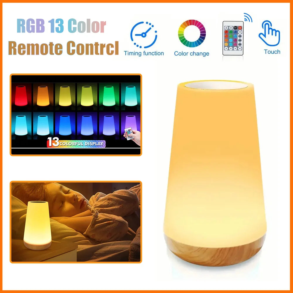 13 Color Changing Table Lamps RGB Remote Control Touch