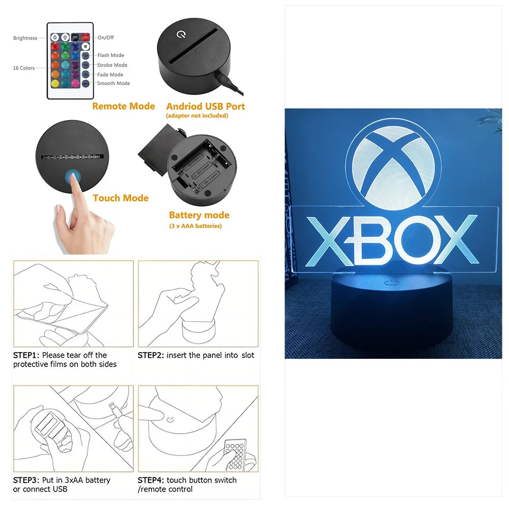 NEON GAMER 3D LED Night