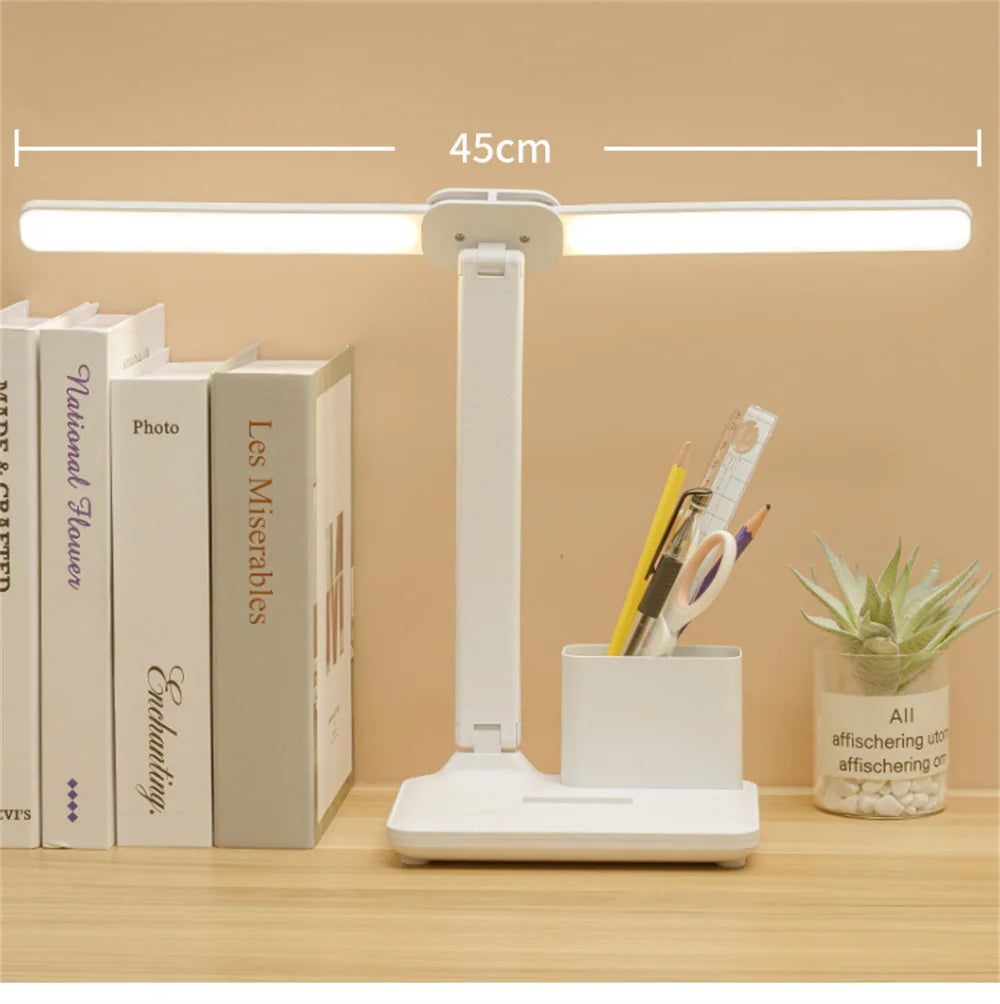 LED Desk Lamp USB with Calendar, Temperature, Clock