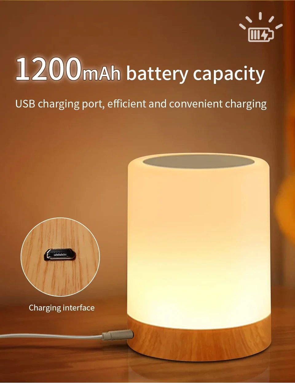 Portable Bedside Table Lamp Room