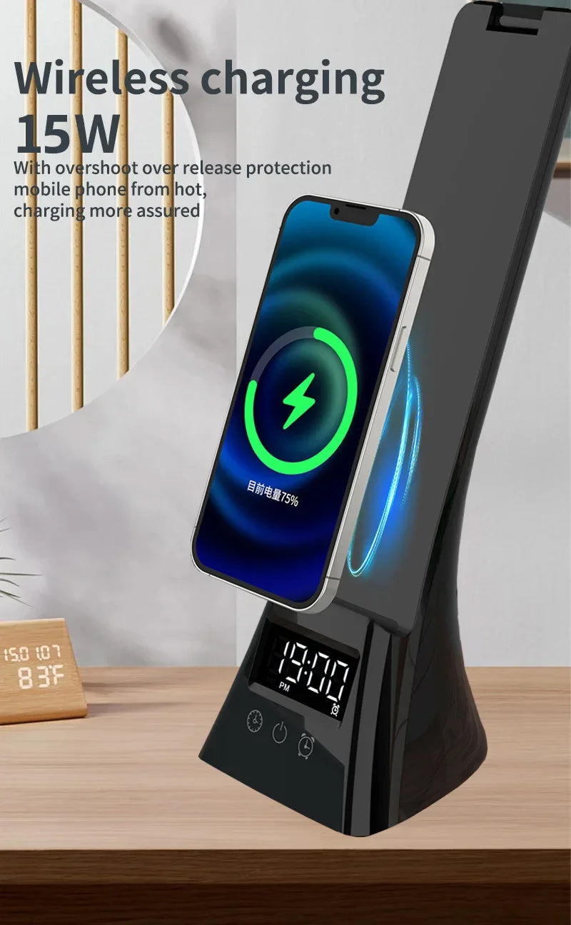 LED Desk Lamp with Wireless Charger USB