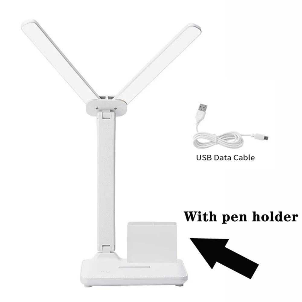 LED Desk Lamp USB with Calendar, Temperature, Clock