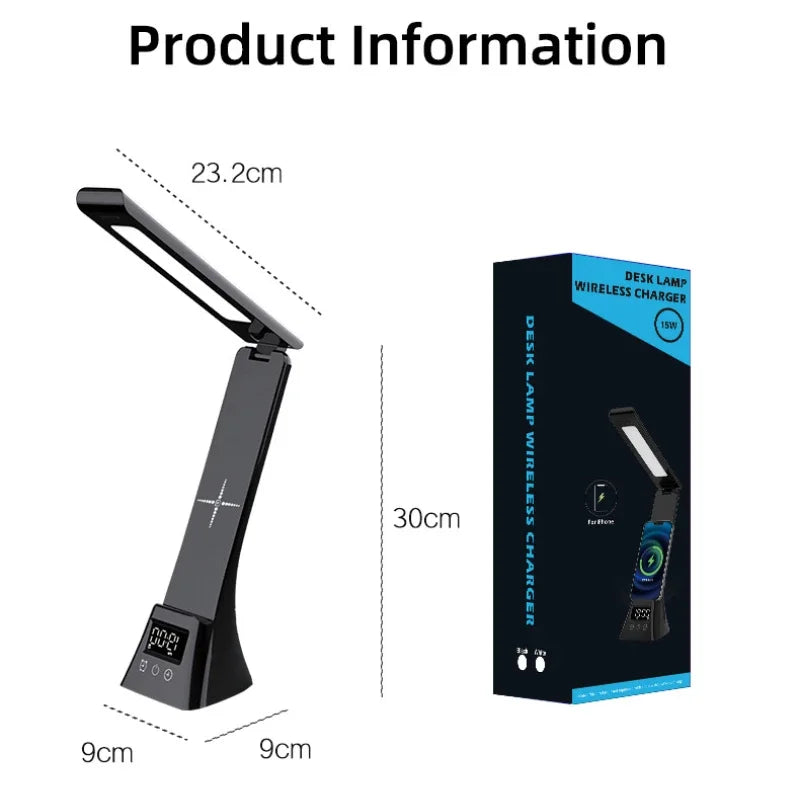 LED Desk Lamp with Wireless Charger USB