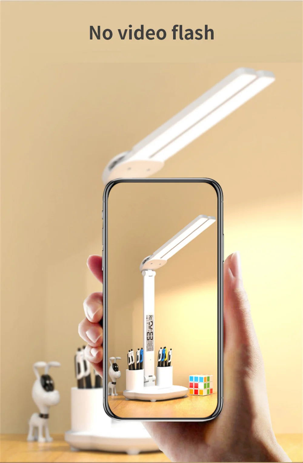 LED Desk Lamp USB with Calendar, Temperature, Clock