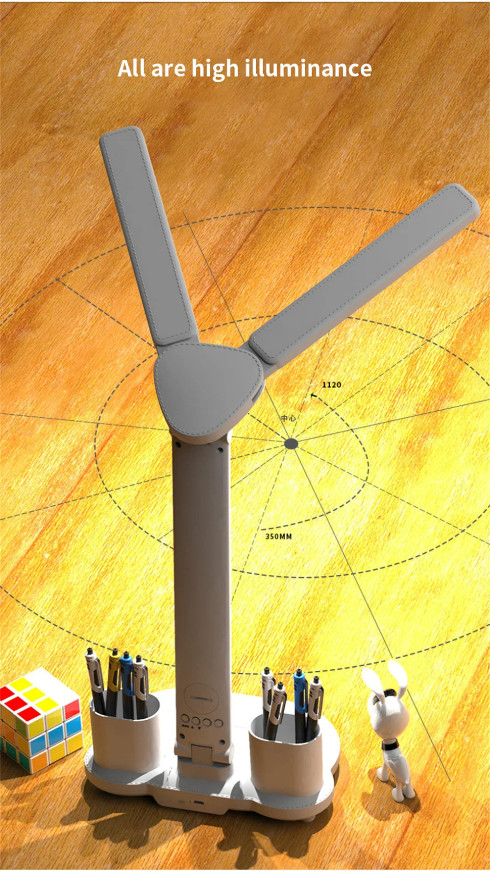 LED Desk Lamp USB with Calendar, Temperature, Clock