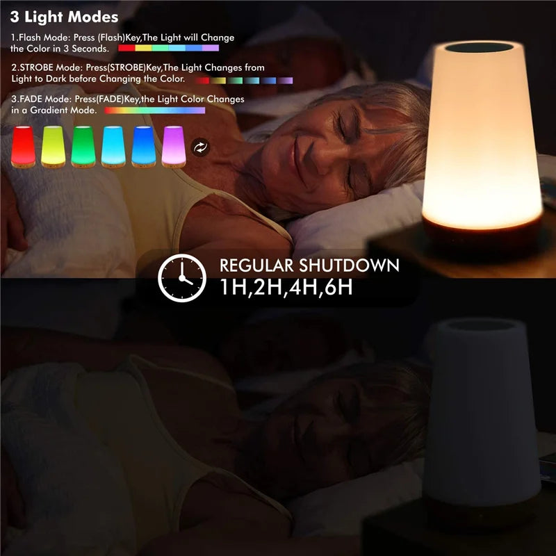 13 Color Changing Table Lamps RGB Remote Control Touch