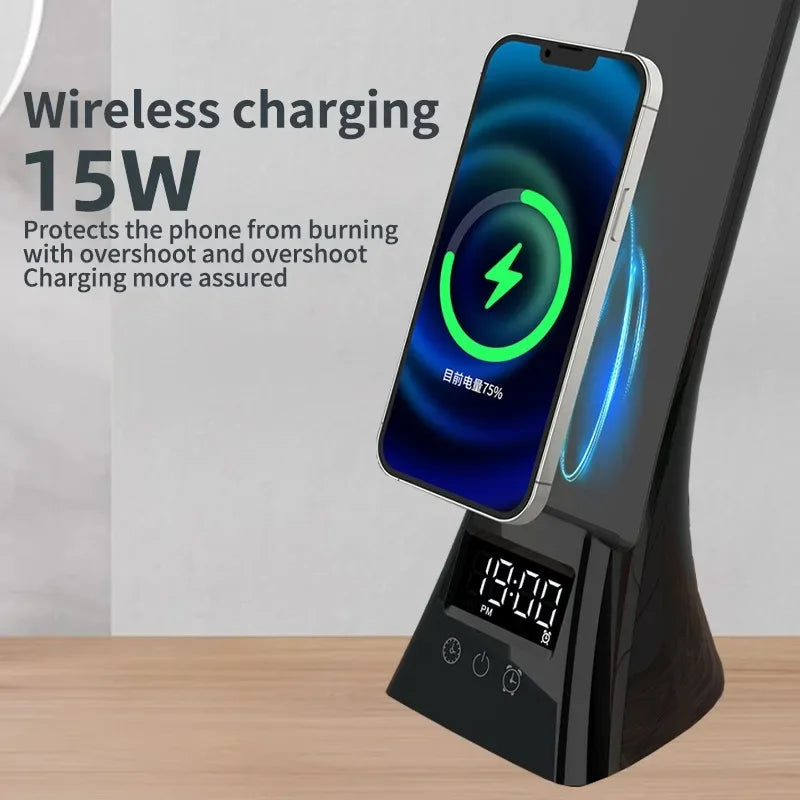 LED Desk Lamp with Wireless Charger USB