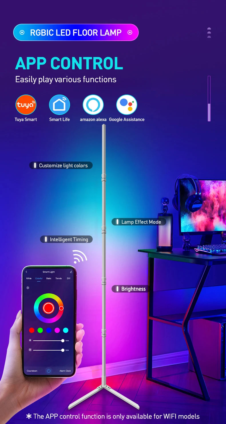 Tuya RGB Floor Lamp Smart APP Remote Control