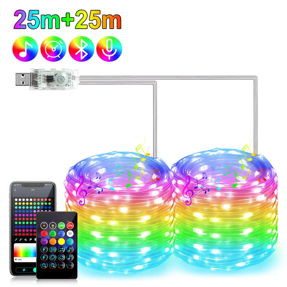 50M 20M 10M 5M 1M Christmas Lights LED