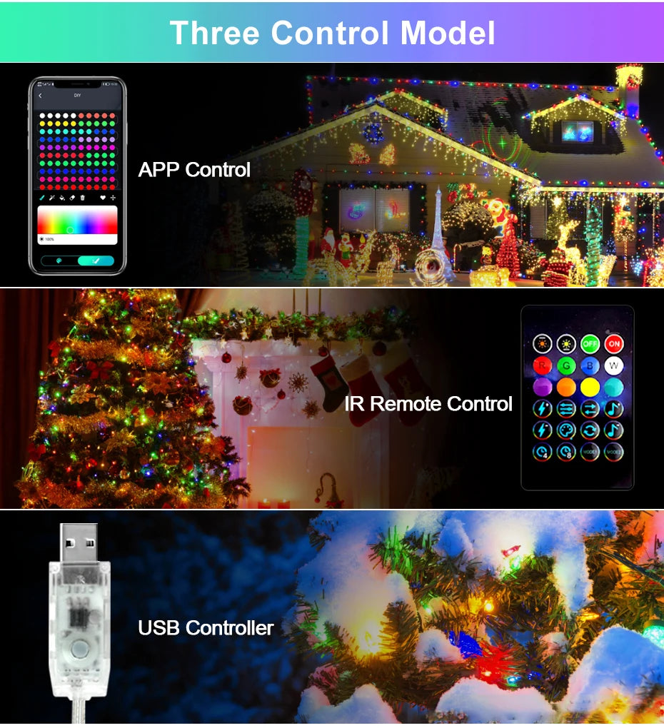 50M 20M 10M 5M 1M Christmas Lights LED