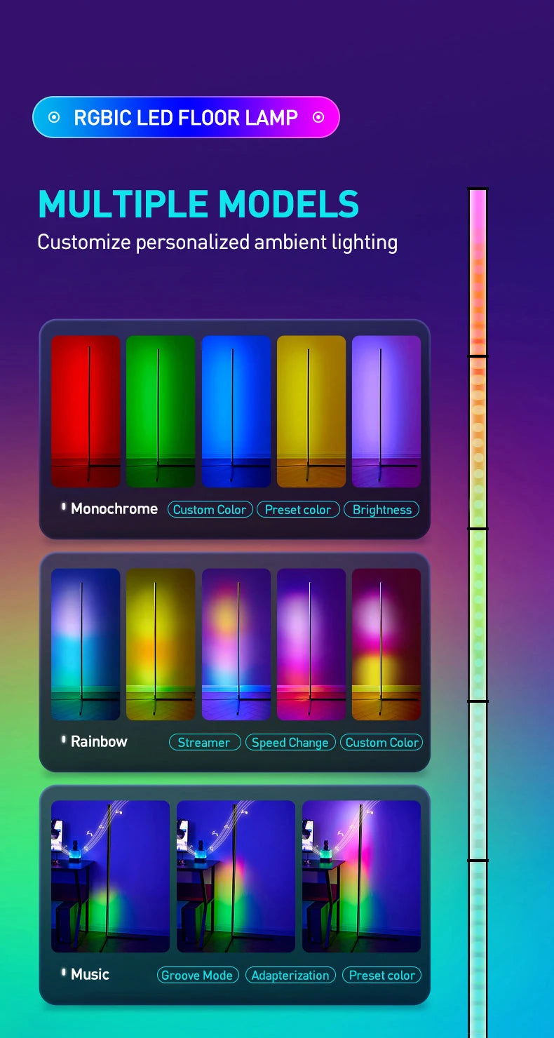 Tuya RGB Floor Lamp Smart APP Remote Control