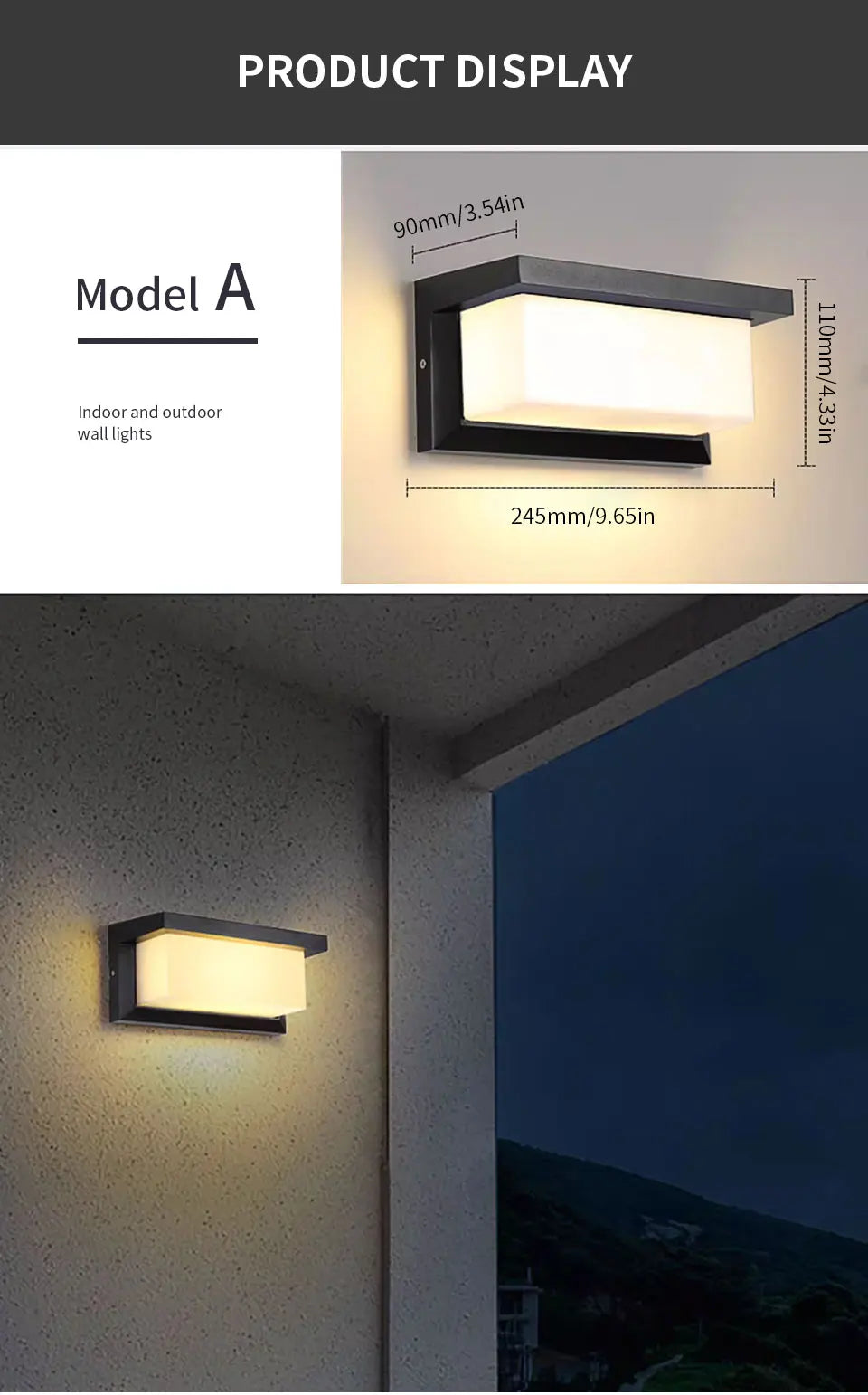 Motion detector Wall Lamp Waterproof/detecteur de mouvements