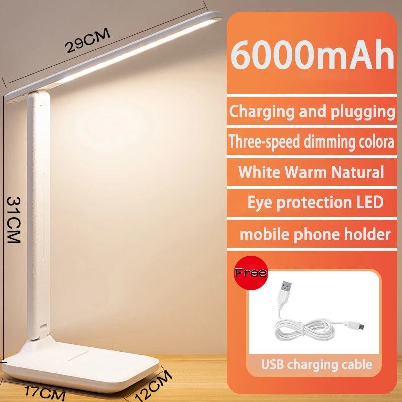 6000mAh LED Table Lamp USB Chargeable 3 Colors